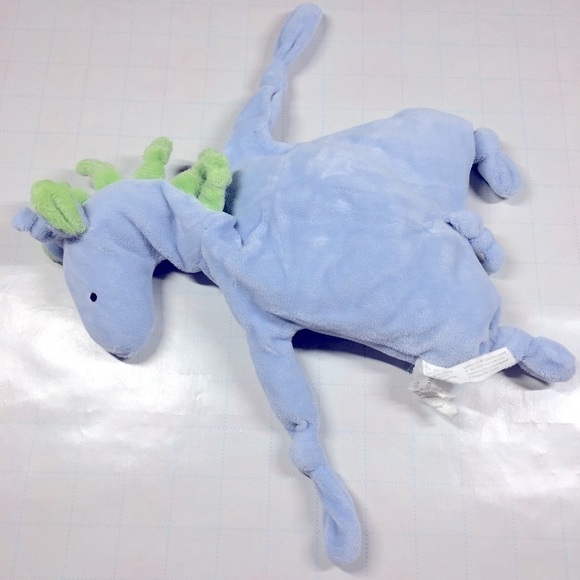 Carter's Infant Soft Touch Toy Sky Blue Stuffed Animals Baby Dragon - Picture 1 of 11